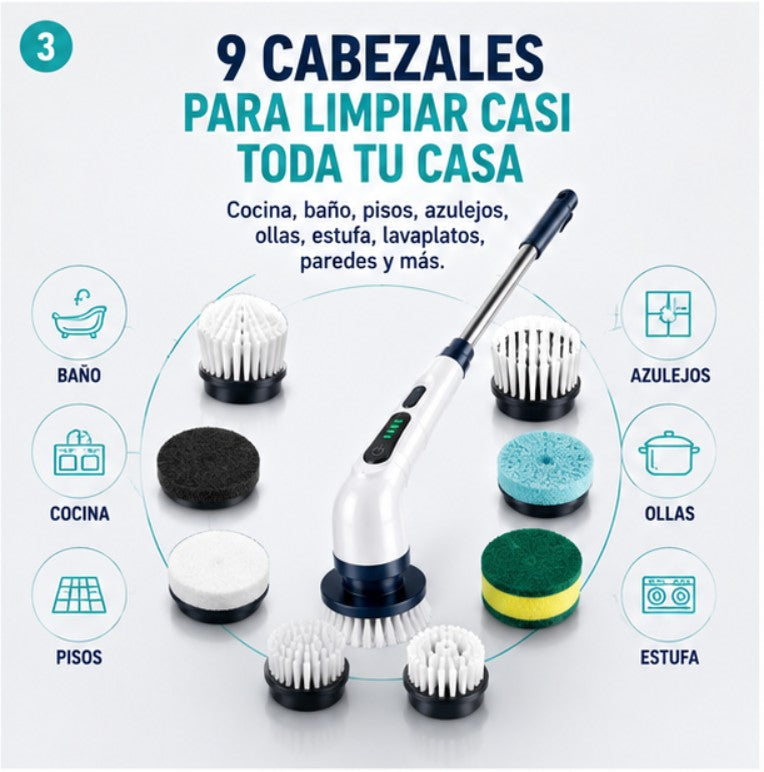 Cepillo Eléctrico de Limpieza 9 en 1