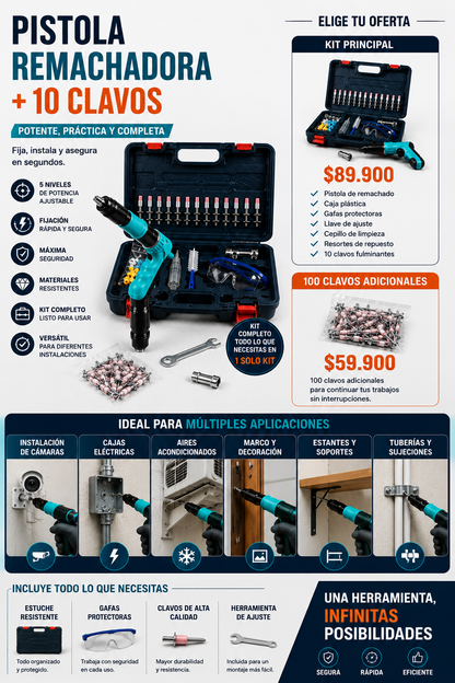 Pistola Remachadora Ultima Generación