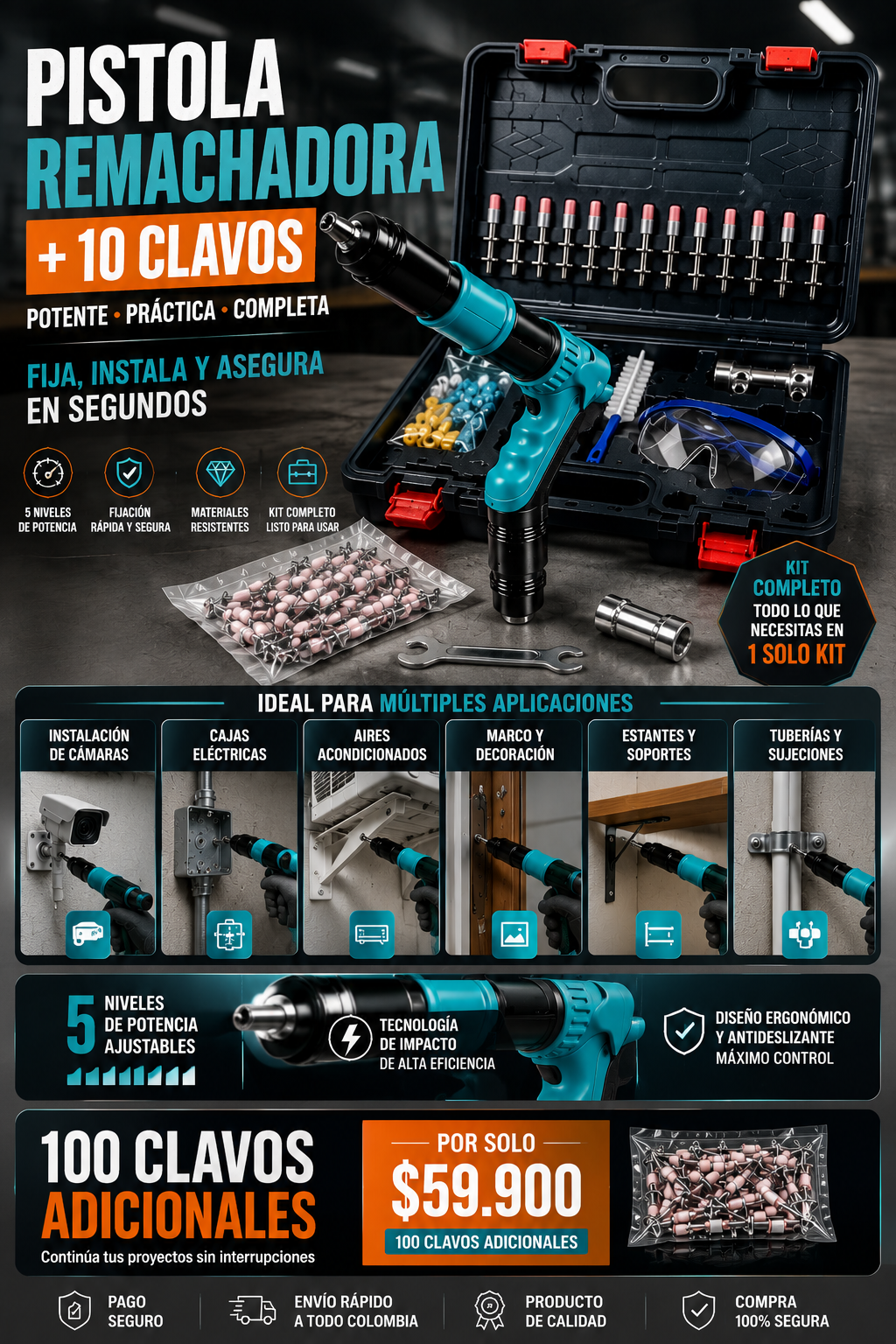 Pistola Remachadora Ultima Generación