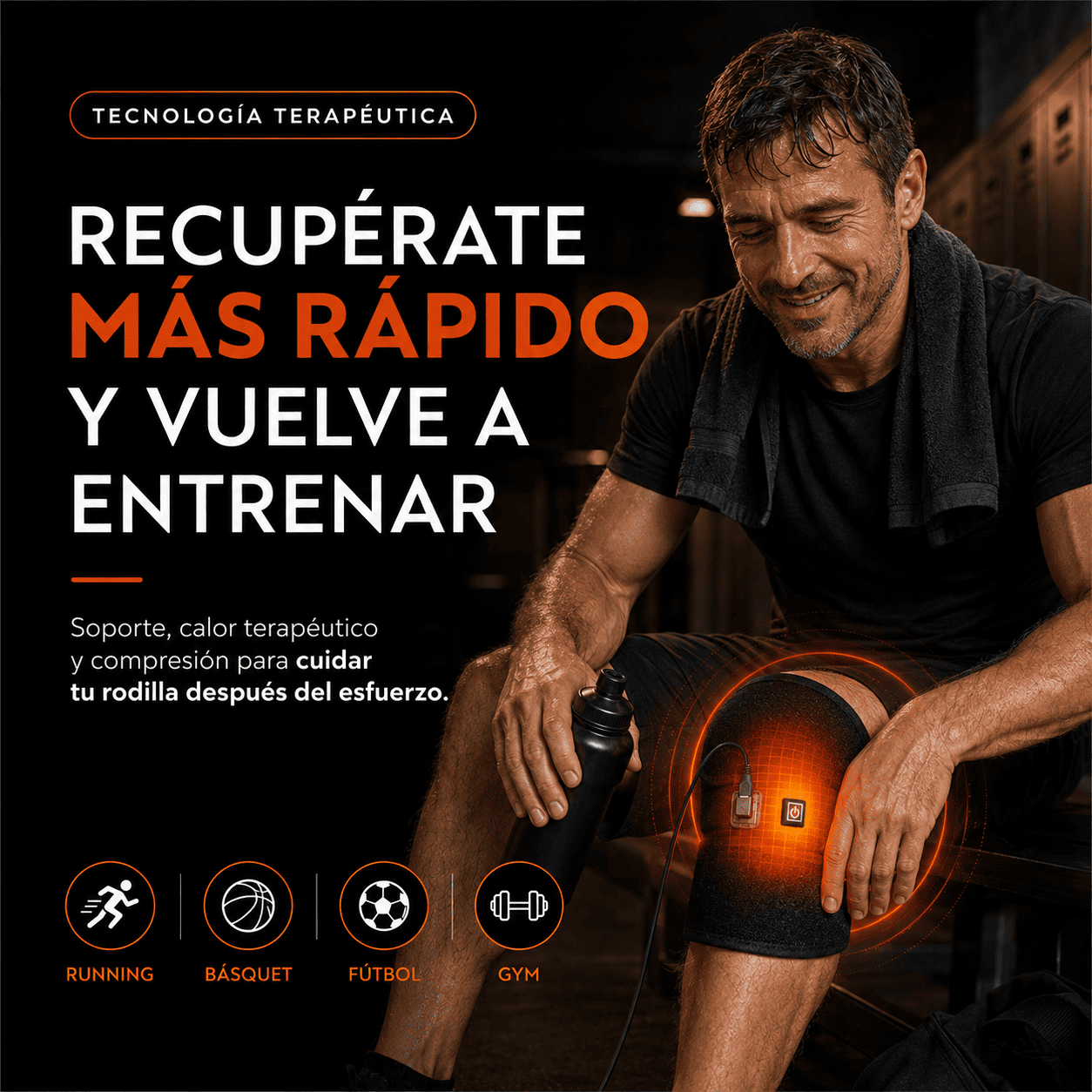 Rodillera Térmica USB 3 Niveles + Compresión